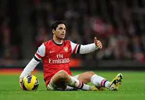 Arsenal V Newcastle United 2012-13 Prints: Mikel Arteta Leads Arsenal Against Newcastle United (2012-13)