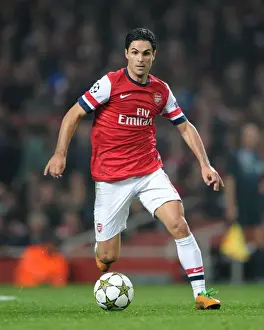 Arsenal V Schalke 04 2012-13 Prints: Mikel Arteta Leads Arsenal Against Schalke 04 in 2012-13 Champions League
