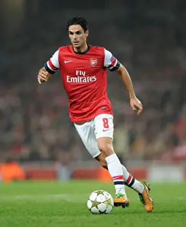 Arsenal V Schalke 04 2012-13 Prints: Mikel Arteta Leads Arsenal Against Schalke 04 in Champions League Showdown (2012)