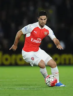Watford V Arsenal 2015/16 Prints: Mikel Arteta Leads Arsenal Against Watford in Premier League (2015/16)