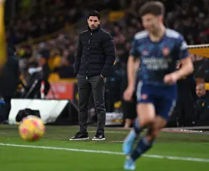 Wolverhampton Wanderers V Arsenal 2021-22 Prints: Mikel Arteta at Molineux: Arsenal Manager Leads Team Against Wolverhampton Wanderers in Premier League (2021-22)