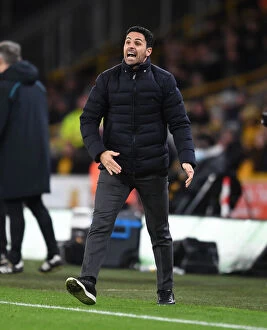 Images Dated 10th February 2022: Mikel Arteta at Molineux: Arsenal Manager Overseeing Wolverhampton Wanderers Clash in Premier League