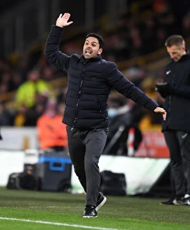 Images Dated 10th February 2022: Mikel Arteta at Molineux: Arsenal's Premier League Battle against Wolverhampton Wanderers, 2021-22