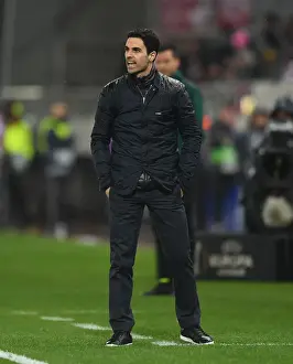 Olympiacos V Arsenal 2019-20 Prints: Mikel Arteta at Olympiacos vs Arsenal: UEFA Europa League Round of 32, First Leg