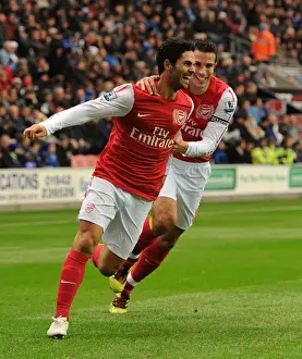 Mikel Arteta and Robin van Persie Celebrate First Goal: Wigan Athletic vs. Arsenal, 2011-12 Premier League