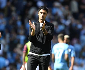 Images Dated 28th August 2021: Mikel Arteta Salutes Arsenal Fans after Manchester City Rivalry