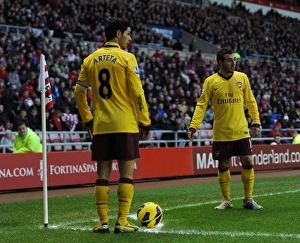 Mikel Arteta and Santi Cazorla (Arsenal). Sunderland 0:1 Arsenal. Barclays Premier League Mikel Arteta and Santi Cazorla (Arsenal). Sunderland 0:1 Arsenal. Barclays Premier League
