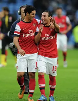 Mikel Arteta and Santi Cazorla: Post-Match Moment at Manchester City vs. Arsenal (2012-13)