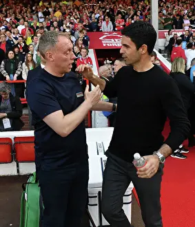 Nottingham Forest V Arsenal 2022-23 Prints: Mikel Arteta and Steve Cooper Embrace Ahead of Nottingham Forest vs