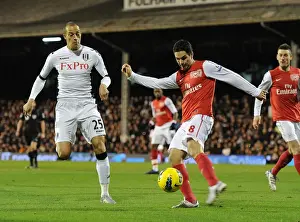 Fulham V Arsenal 2011-12 Prints: Mikel Arteta vs Bobby Zamora: Battle at Craven Cottage - Fulham vs Arsenal