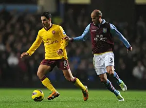 Aston Villa V Arsenal 2012-13 Prints: Mikel Arteta vs. Karim El Ahmadi: Battle for Ball Possession (Aston Villa vs)
