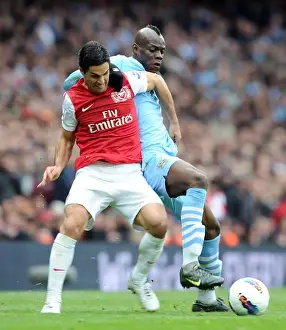 Arsenal V Manchester City 2011-12 Prints: Mikel Arteta vs. Mario Balotelli: Clash of the Titans - Arsenal vs