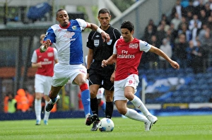 Blackburn Rovers V Arsenal 2011-12 Prints: Mikel Arteta vs. Steven Nzonzi: Thrilling 4-3 Barclays Premier League Encounter between Blackburn Rovers and Arsenal