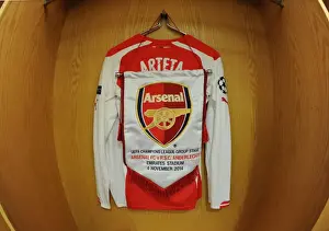 Arsenal V Anderlecht 2014/15 Prints: Mikel Arteta's Arsenal Changing Room: Arsenal FC vs RSC Anderlecht