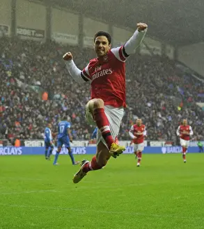 Wigan Athletic V Arsenal 2012-13 Prints: Mikel Arteta's Dramatic Last-Minute Winner: Wigan Athletic vs