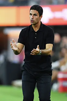 Arsenal V FC Barcelona Pre Season - 2023-24 Prints: Mikel Arteta's Emotional Reaction: Arsenal vs