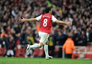 Images Dated 8th April 2012: Mikel Arteta's Game-Winning Goal: Arsenal's Triumph Over Manchester City, Premier League 2011-12