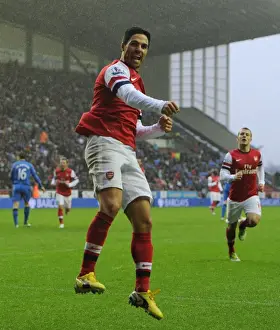 Wigan Athletic V Arsenal 2012-13 Prints: Mikel Arteta's Last-Minute Dramatics: Wigan Athletic vs