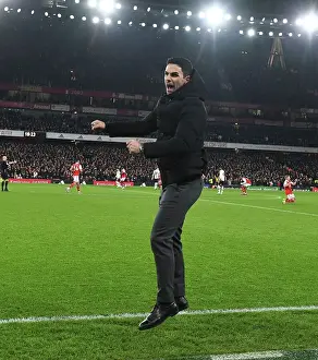 Arsenal V Manchester United 2022-23 Prints: Mikel Arteta's Triumph: Arsenal's Epic Victory Over Manchester United in the Premier League