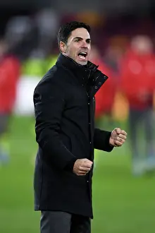 Brentford V Arsenal 2023-24 Prints: Mikel Arteta's Triumph: Arsenal's Victory at Brentford's Gtech Community Stadium (2023-24)