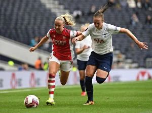 Tottenham Hotspur Women v Arsenal Women - MIND Series 2021-22 Collection: MIND Series: Beth Mead Faces Off Against Kerys Harrop in Tottenham Hotspur Women vs Arsenal Women