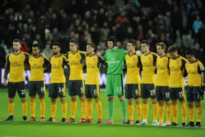 West Ham United V Arsenal 2016-17 Prints: Minutes of Silence: A Tribute to Chapecoense - West Ham United vs
