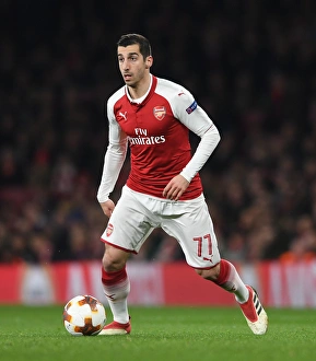 Arsenal V AC Milan 2017-18 Prints: Mkhitaryan in Action: Arsenal vs AC Milan, Europa League 2017-18