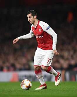 Arsenal V AC Milan 2017-18 Prints: Mkhitaryan in Action: Arsenal vs AC Milan, UEFA Europa League 2018