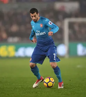 Swansea City V Arsenal 2017-18 Prints: Mkhitaryan in Action: Arsenal's Star Performer vs Swansea City, Premier League 2017-18
