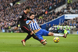 Brighton And Hove Albion V Arsenal 2017-18 Prints: Mkhitaryan Faces Off Against Dunk: Brighton vs. Arsenal, Premier League Clash
