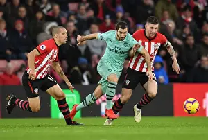 Southampton V Arsenal 2018-19 Prints: Mkhitaryan Faces Off Against Romeu and Hojbjerg: Southampton vs Arsenal