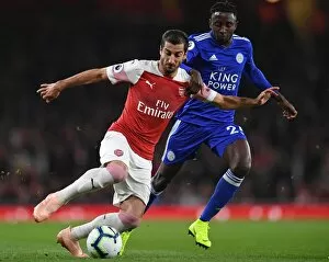 Arsenal v Leicester City 2018-19 Collection: Mkhitaryan Ndidi 1 181022WAFC