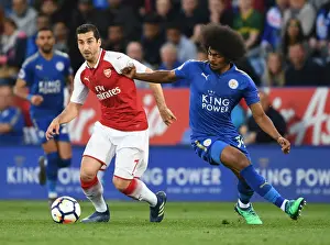 Leicester City V Arsenal 2017-18 Prints: Mkhitaryan Outmaneuvers Choudhury: Leicester vs Arsenal, Premier League Showdown