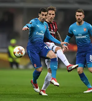 AC Milan V Arsenal 2017-18 Prints: Mkhitaryan vs Biglia: A Europa League Battle - Arsenal vs AC Milan