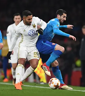 Arsenal V Östersunds FK 2017-18 Prints: Mkhitaryan vs. Ghoddos: Intense Clash in Arsenal's Europa League Battle Against Östersunds FK