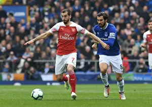 Everton V Arsenal 2018-19 Prints: Mkhitaryan vs. Gomes: A Premier League Battle at Goodison Park