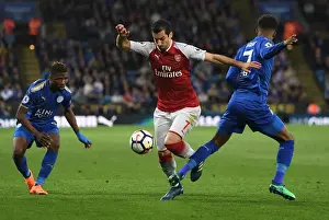 Leicester City V Arsenal 2017-18 Prints: Mkhitaryan vs. Gray: Intense Battle in Leicester City vs. Arsenal Premier League Clash