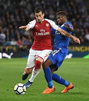 Leicester City V Arsenal 2017-18 Prints: Mkhitaryan vs Iheanacho: Battle at The King Power Stadium - Leicester City vs Arsenal