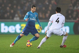 Swansea City V Arsenal 2017-18 Prints: Mkhitaryan vs. Ki: A Premier League Battle at Swansea