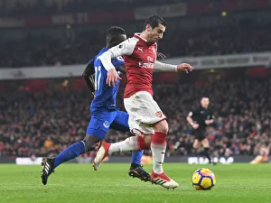Arsenal V Everton 2017-18 Prints: Mkhitaryan vs. Martina: A Battle of Wits in the Arsenal vs. Everton Premier League Clash