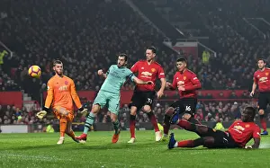 Manchester United V Arsenal 2018-19 Prints: Mkhitaryan vs Matic and De Gea: Intense Battle at Old Trafford - Manchester United vs Arsenal