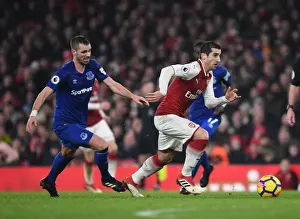 Arsenal V Everton 2017-18 Prints: Mkhitaryan's Slick Move: Outsmarting Schneiderlin in Arsenal's Victory over Everton