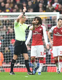 Arsenal V Southampton 2017-18 Prints: Mo Elneny's Red Card: Andre Marriner Rules Against Arsenal Midfielder (Arsenal vs Southampton)