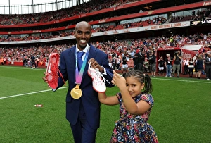 Mo Farah, Arsenal Supporter and 5000m World Champion, Celebrates Victory at Emirates Stadium as Arsenal Triumphs Over Swansea City