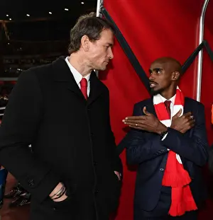 Arsenal V Manchester United 2017-18 Prints: Mo Farah and Jens Lehmann: A Pre-Match Chat at Arsenal vs Manchester United (2017-18)