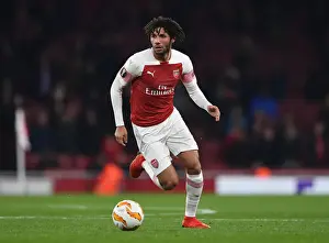 Arsenal V Qarabag 2018-19 Prints: Mohamed Elneny in Action for Arsenal against Qarabag in UEFA Europa League Group E