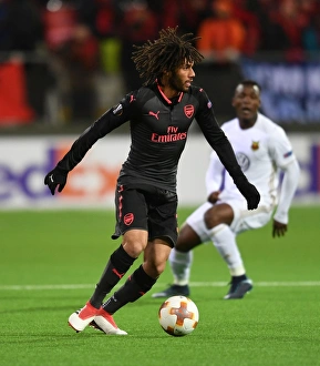 Ostersunds V Arsenal 2017-18 Prints: Mohamed Elneny in Action: Arsenal vs Ostersunds FK, UEFA Europa League 2018