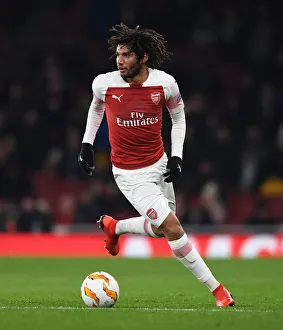 Arsenal V Qarabag 2018-19 Prints: Mohamed Elneny in Action: Arsenal vs Qarabag, UEFA Europa League 2018-19