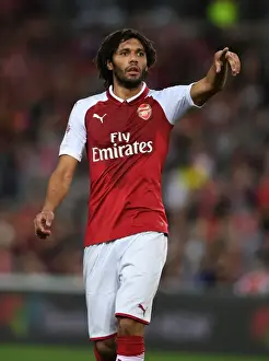 Sydney Western Wanderers V Arsenal 2017-18 Prints: Mohamed Elneny: In Action for Arsenal Against Western Sydney Wanderers in Sydney, 2017