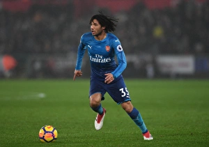Swansea City V Arsenal 2017-18 Prints: Mohamed Elneny in Action: Swansea City vs. Arsenal, Premier League 2017-18